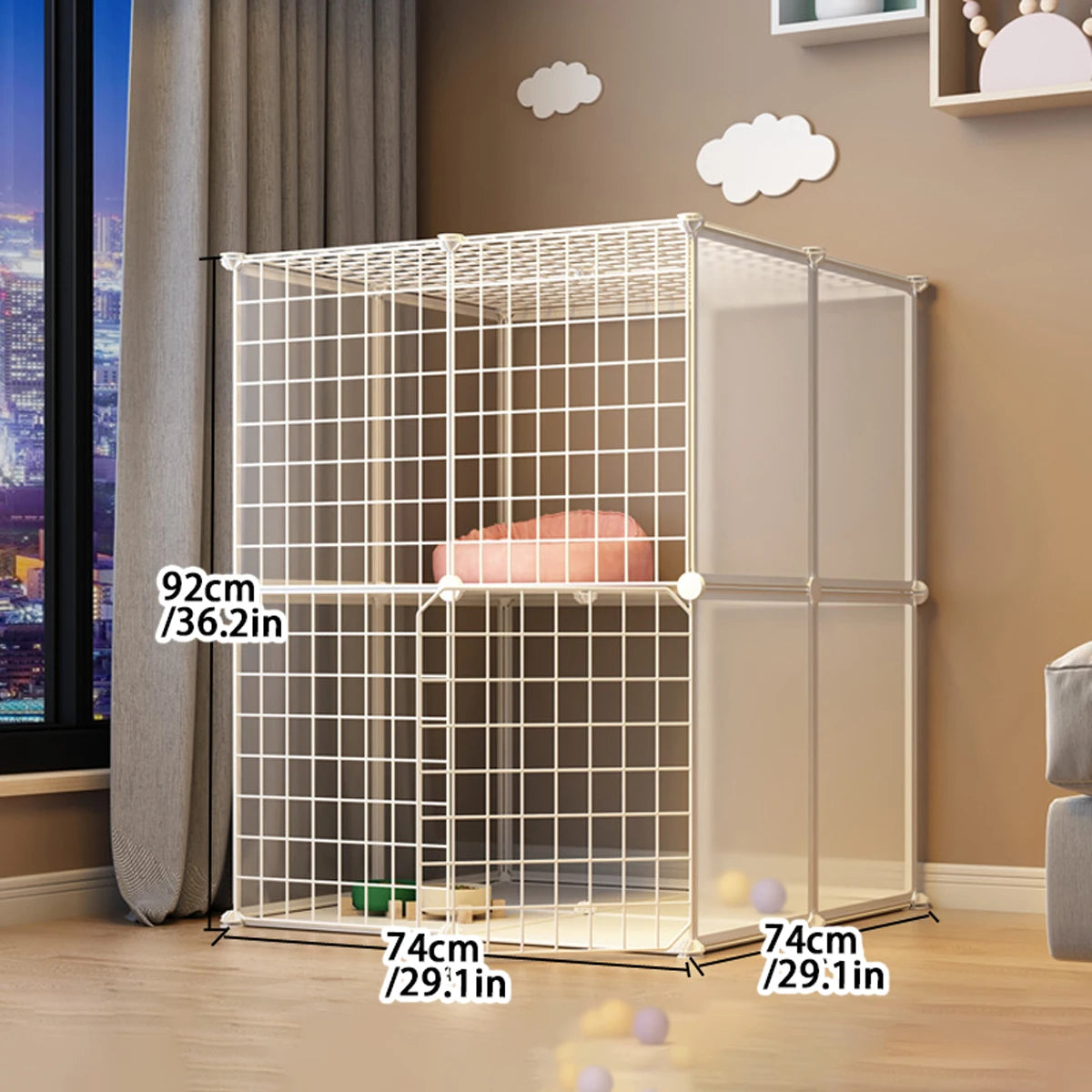 Pet Fence Double Layer Cat Cage Indoor Kitten Dog Gate