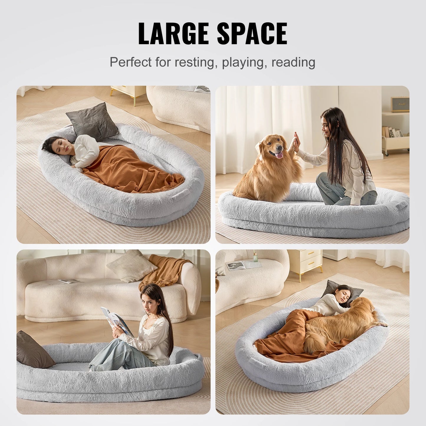 SucceBuy Human Dog Bed With Orthopedic Foam