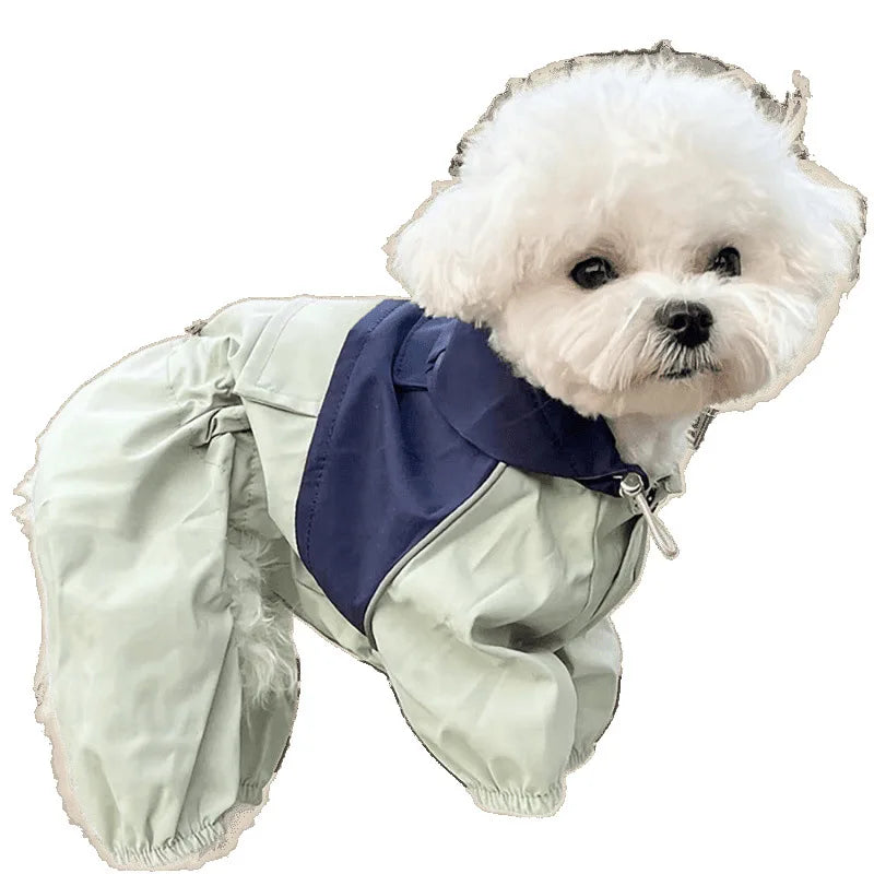 Pet Waterproof Raincoat Four-legged Work Jacket Patchwork Windproof Cat Dog Coats Jackets Keep Warm Jumpsuit Coats Accessories
