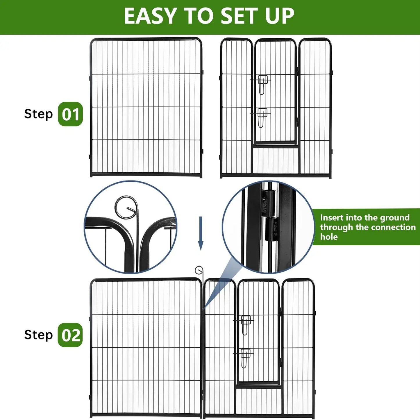 Dog Playpen Heavy Duty Metal Exercise Pen Rust-Resistant
