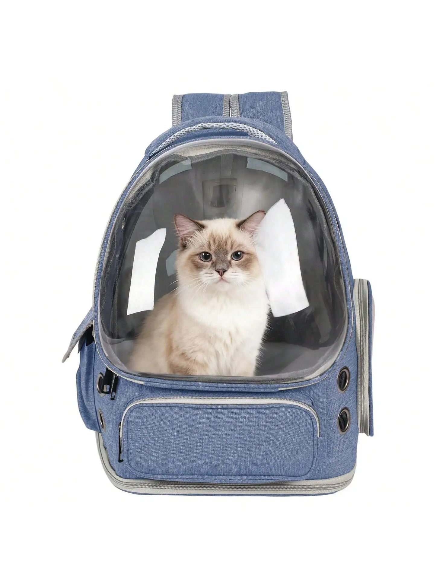 Transparent Pet Backpack Carrier for Small Cats and Dogs, Ventilated Plastic Travel Bag with Zipper Closure for Outdoor Use