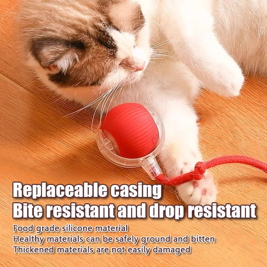 Smart Cat Toy Automatic Rolling Ball Rechargeable Interactive Fake Tail