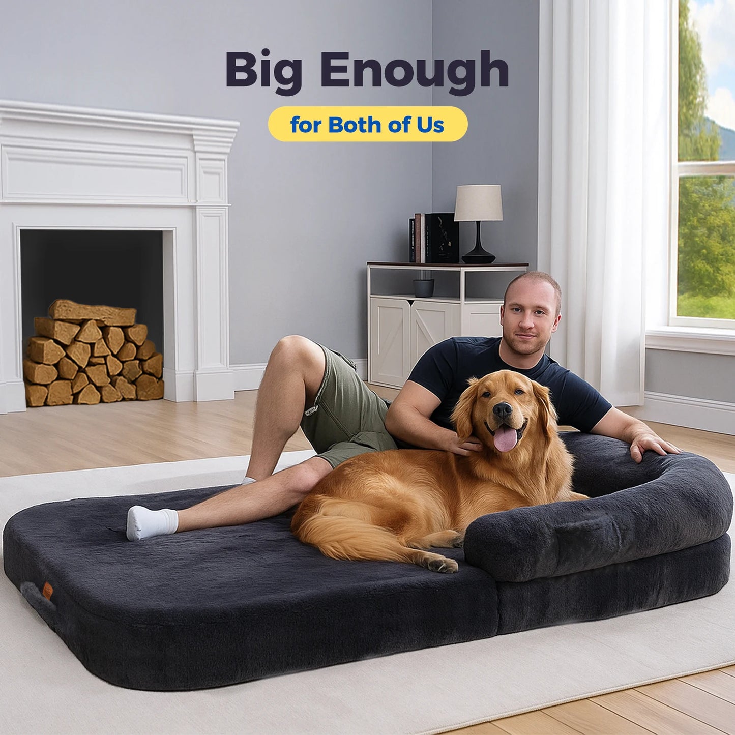 PAWZ Road Foldable Dog Bed Plush Sofa For Large Dogs