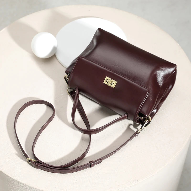 Women Cowhide Genuine Leather Tote Bag Lady Designer Luxury Soft Leather Handbag Fashion Crossbody Bags Female Shoulder Handbag
