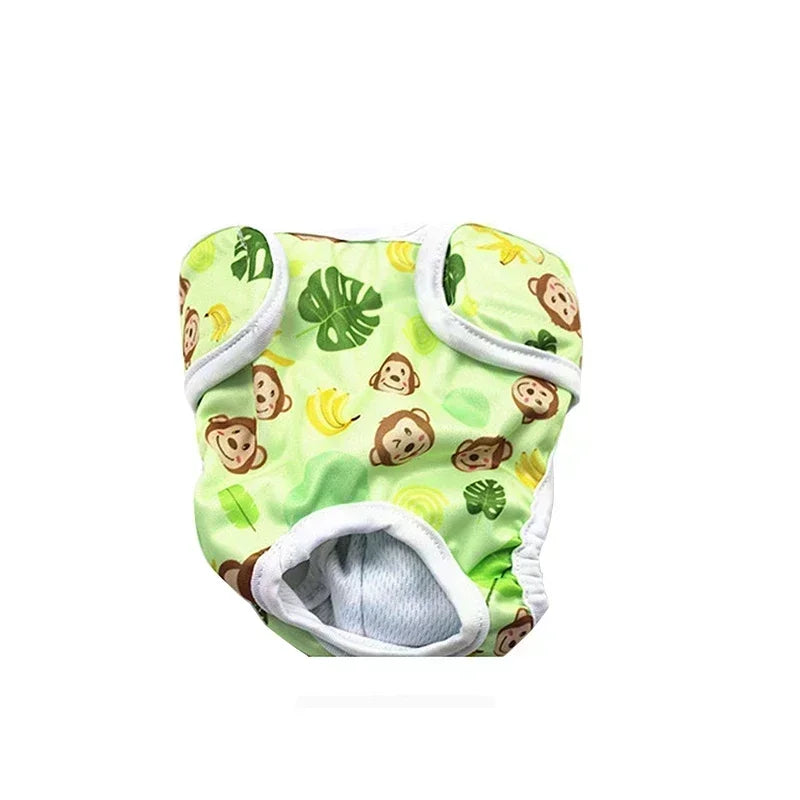 Washable Dog Diapers Physiological Pants Cute Cartoon Print Female Dog Diaper Underwear Dog Sanitary Panties pañales para perros