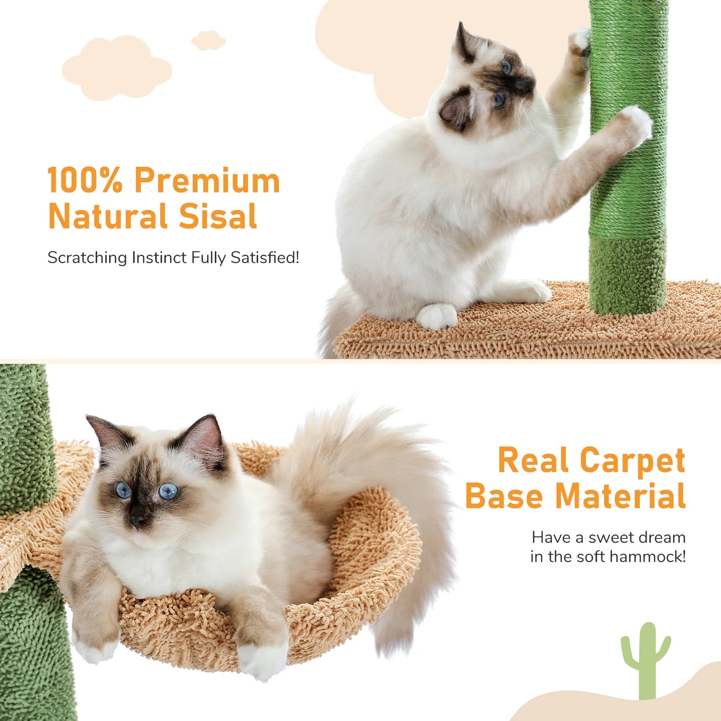 PAWZ Road Cat Tree Tower With Scratching Post Hammock