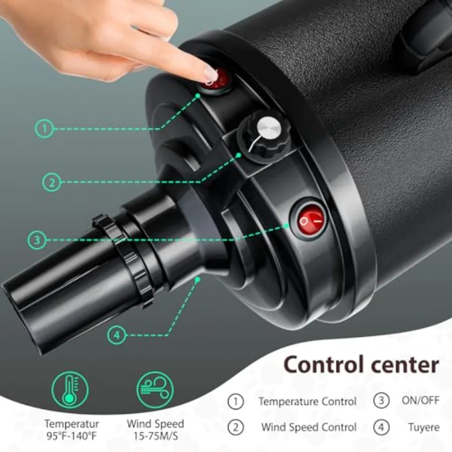 MDNG Dog Dryer High Velocity Pet Hair Grooming Blower