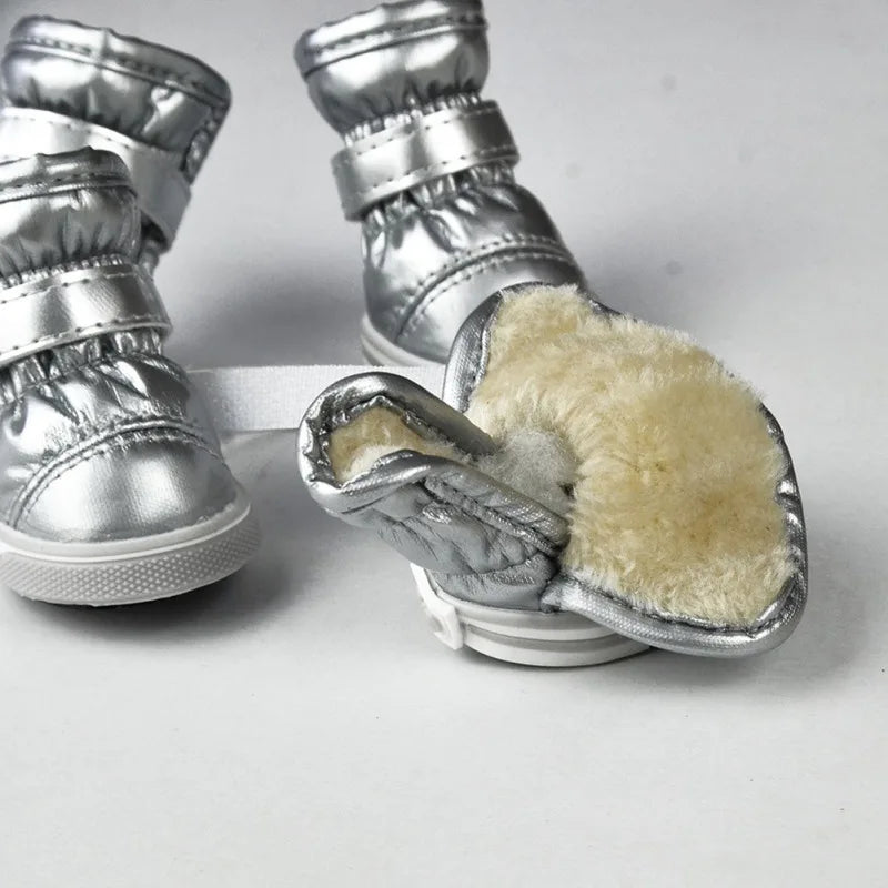 Warm Waterproof Winter Dog Shoes For Small Dogs Fleece Boots