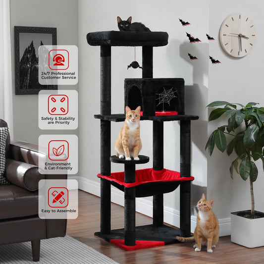 PAWZ Road Gothic Cat Tree For Indoor Cats With Hammock And Sisal Scratching Post