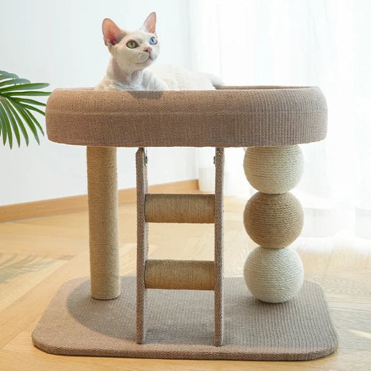 All In One Cat Tree With Scratching Post And Ladder