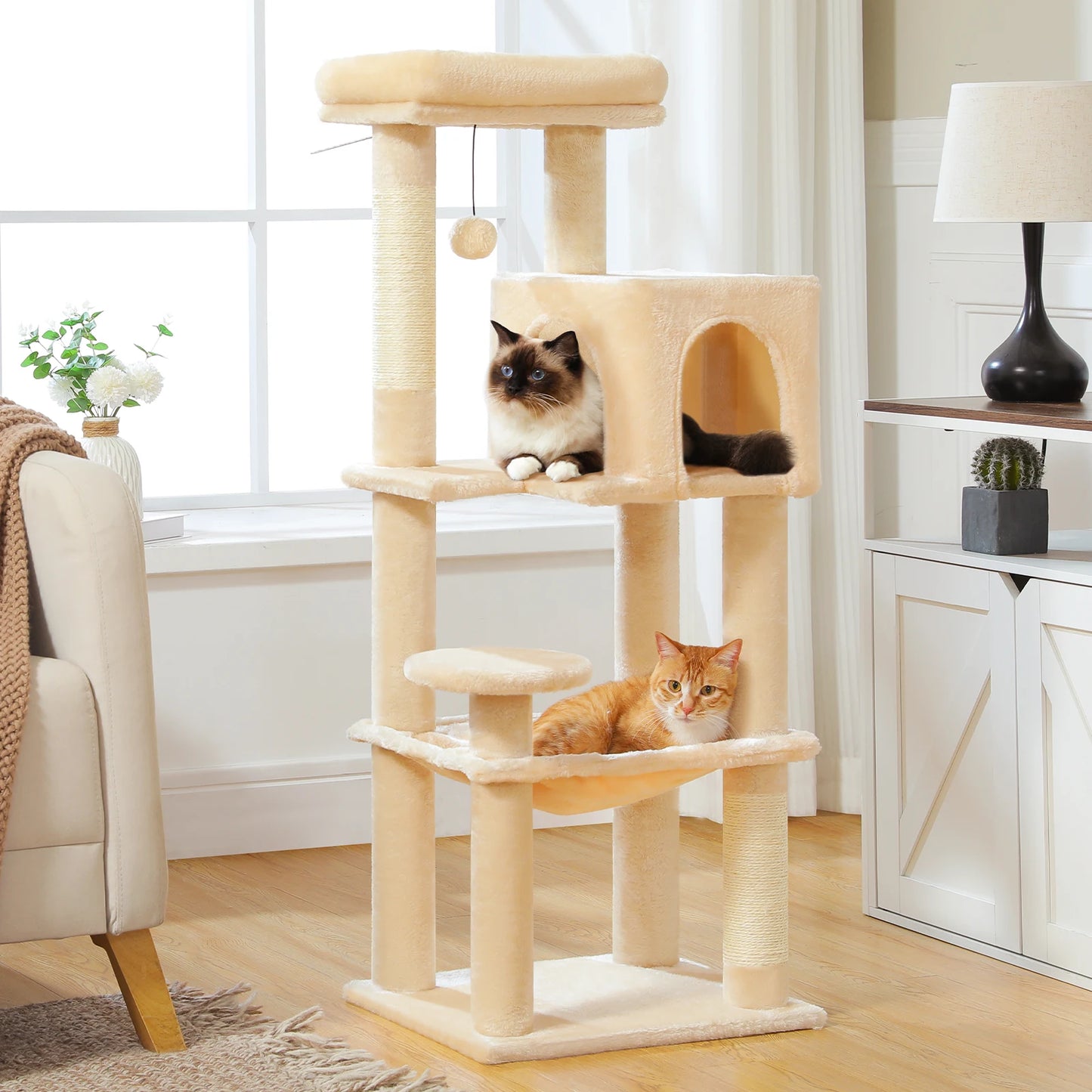 PEQULTICN 5-Level Cat Tree With Perch And Hammock