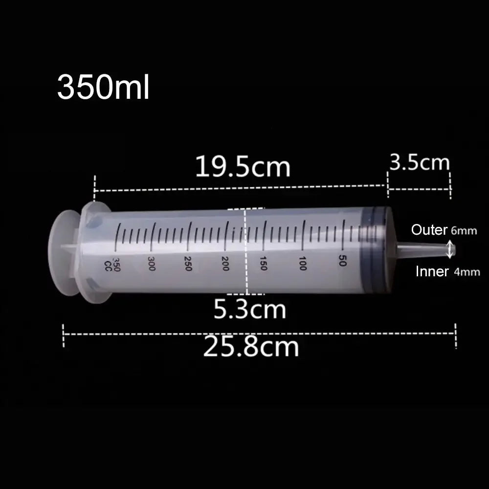 1pc 150ml-500ml Large Capacity Syringe Syringes Reusable Pump Measuring 1.3m Tube Feeding Ink Big Syringe Hydroponics Nutrient