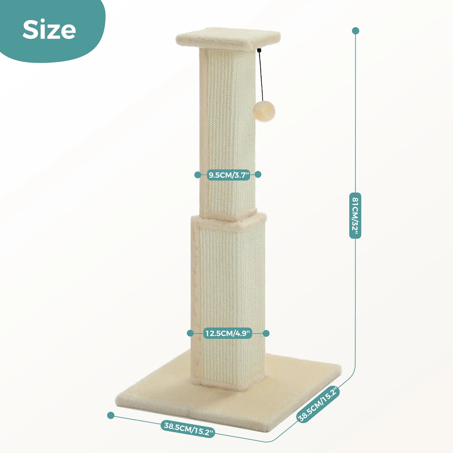 PAWZ Road Cat Scratching Post for Indoor Cats