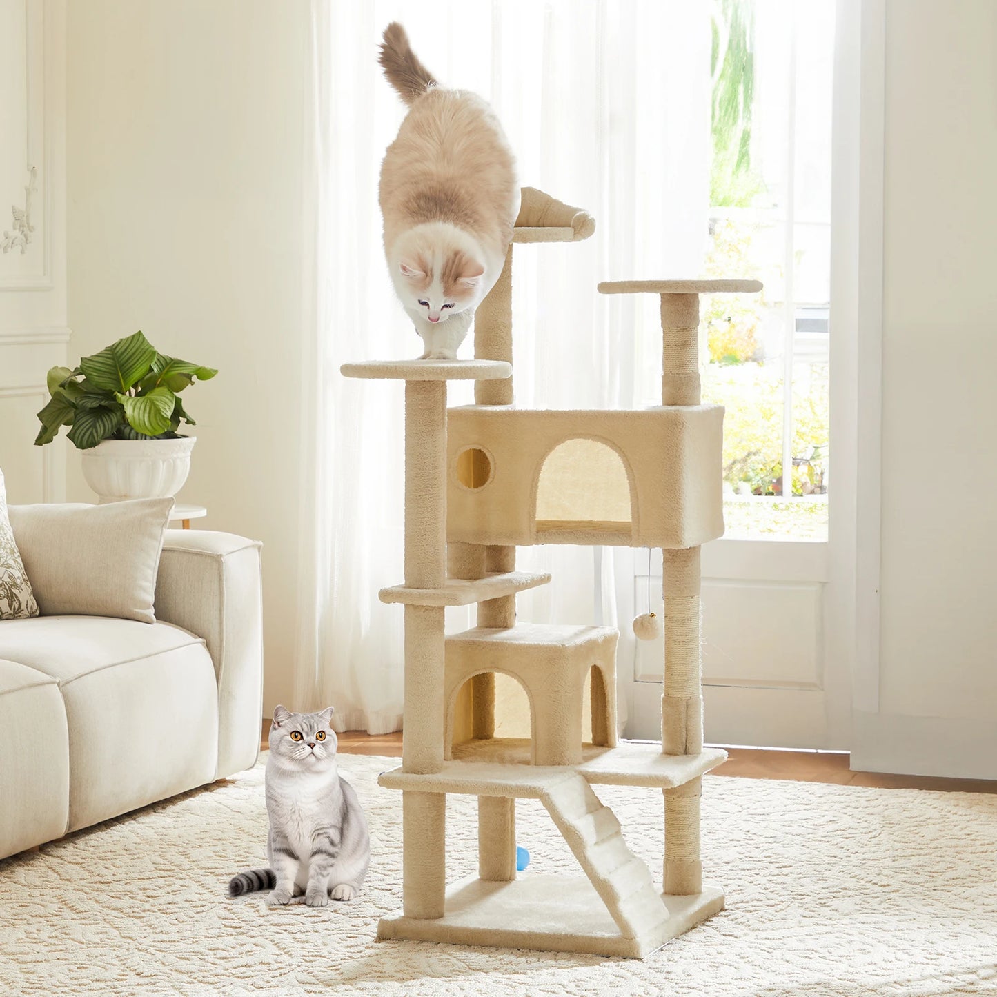 JHK Multi-Level Cat Tree Tower With Indoor Sisal Scratching Post