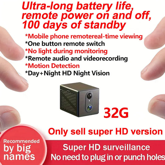 D Brand Ultra-High-Definition Small Camera Wireless Monitor for Home Use, Wifi Remote Mobile Phone 360-Degree Panoramic Mini Camera for Indoor Home Use, No Need for Power Plug, Cat Eye, Non-Miniature, Non-Invisible, Non-Conce
