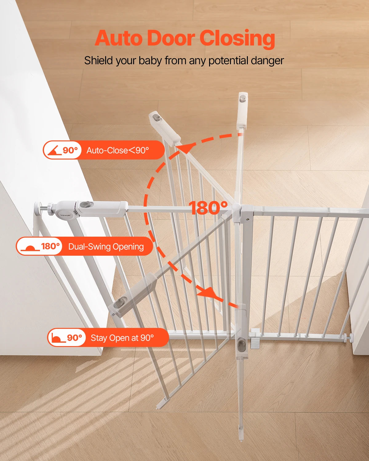 SucceBuy Baby Gate Pressure Mount Walk Through Pet Gate