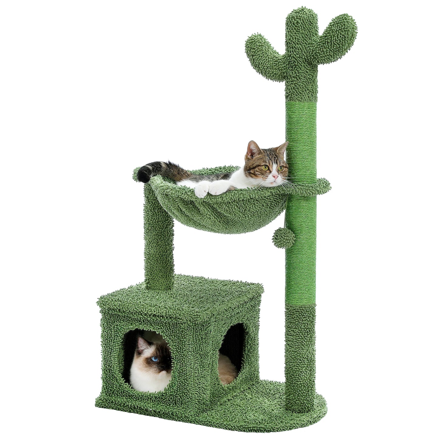 PEQULTICN Cactus Cat Tree With Condo Hammock Ball Scratcher