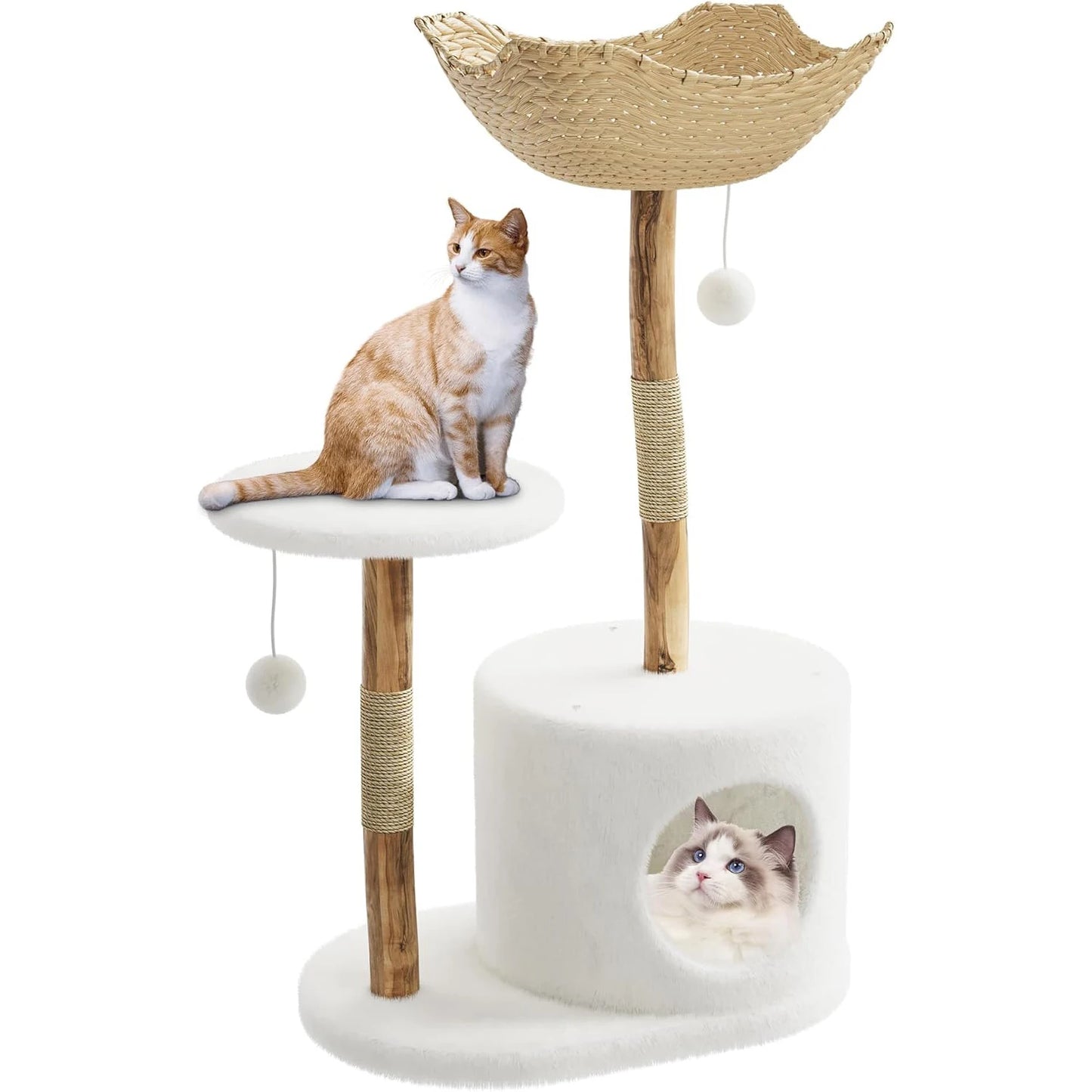 HiMISSCN Multi Level Cat Tree Tower With Bed and Condos