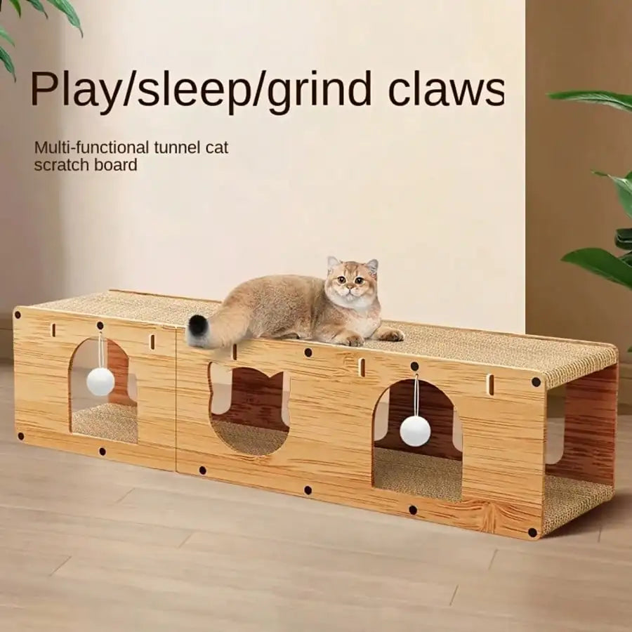 Ultra Large Luxury Cat Nest Tunnel With Double Scratching Boards