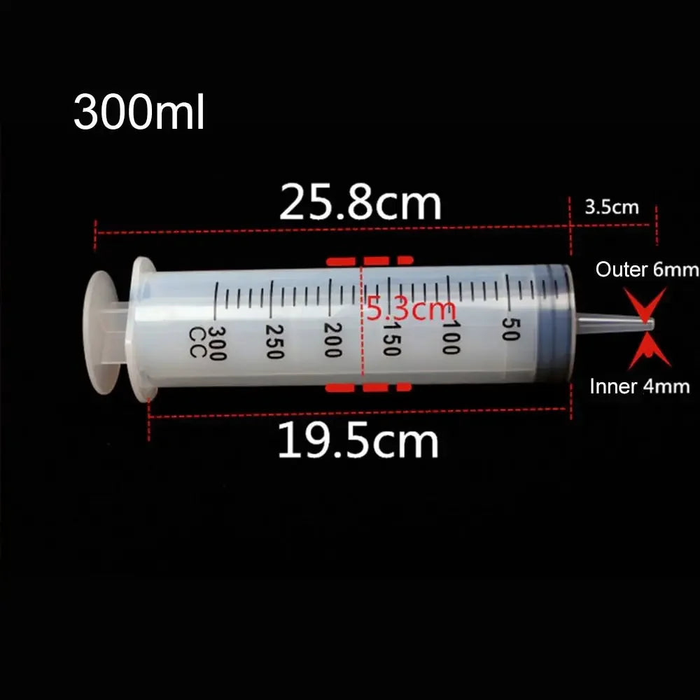 1pc 150ml-500ml Large Capacity Syringe Syringes Reusable Pump Measuring 1.3m Tube Feeding Ink Big Syringe Hydroponics Nutrient