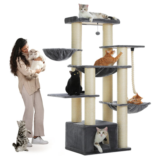 PAWZ Road Cat Tree Tower With Hammock And Multiple Levels