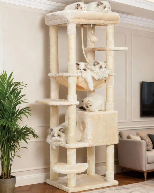 Heybly Cat Tree Heavy Duty Multi-Level Cat Condo Pet Safe
