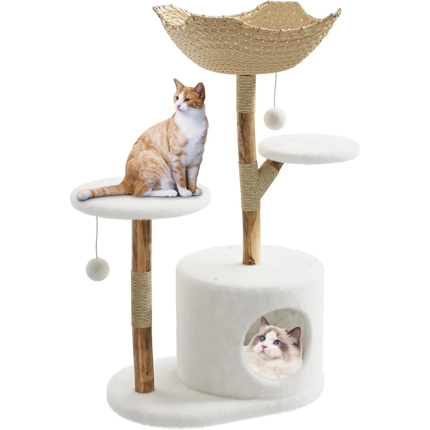 HiMISSCN Multi Level Cat Tree Tower With Bed and Condos