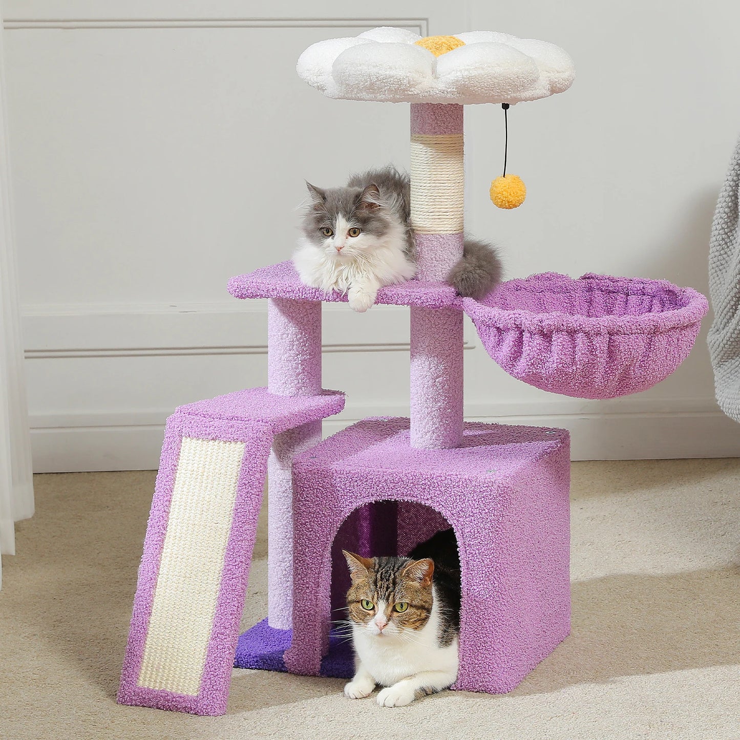 PEQULTICN Small Cat Tree With Natural Sisal Scratching Post