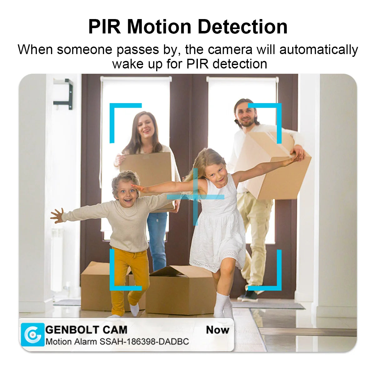 GENBOLT 5000mAh Battery 2K Security Camera, WiFi Indoor Pan Tilt PIR Motion Detection, for Home Baby Nanny Pet Monitoring