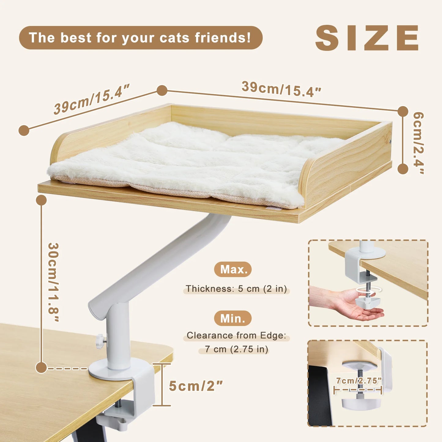 PAWZ Road Cat Desk Bed 360 Degree Rotatable Stand With Soft Hammock
