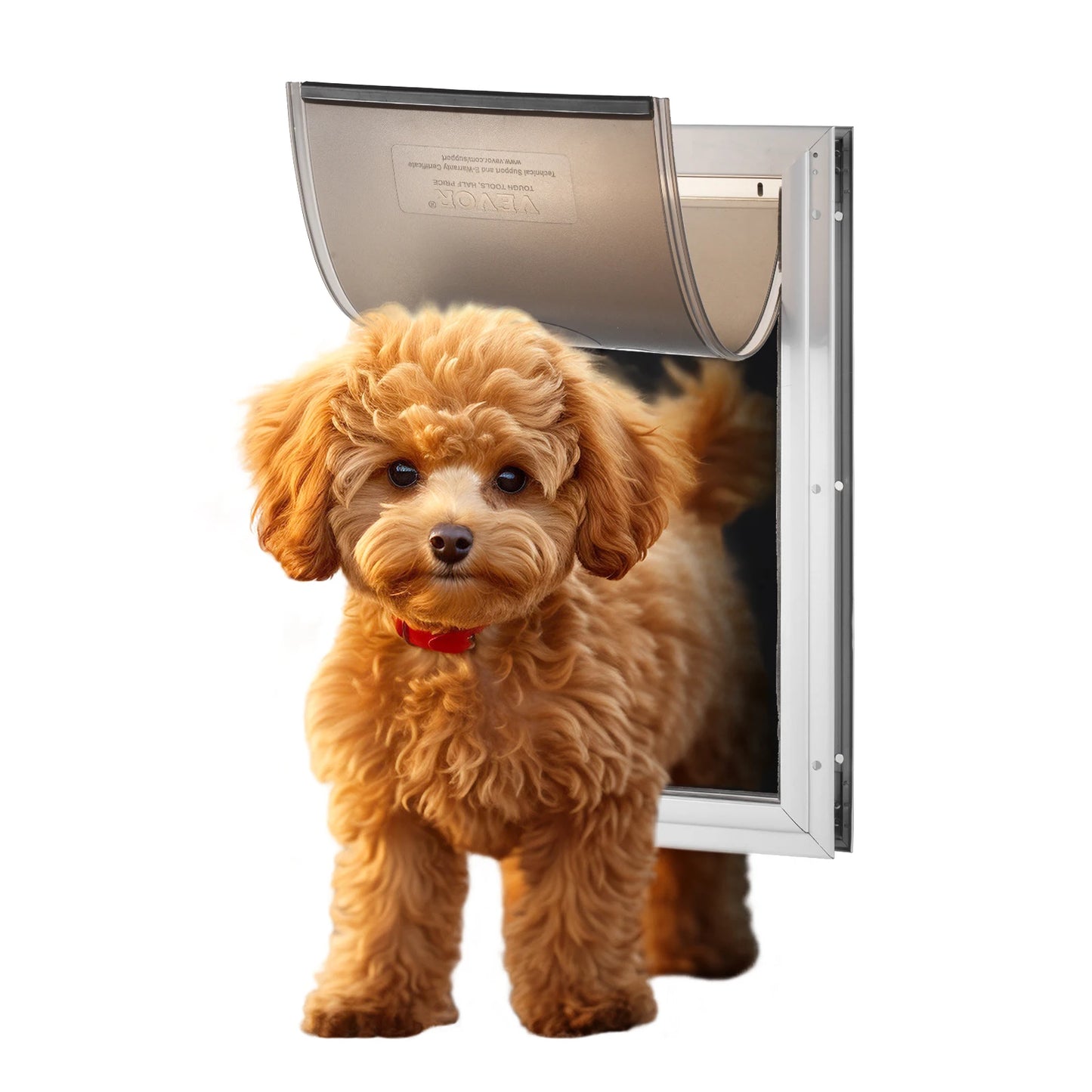 SucceBuy Pet Door Aluminum Frame With Lock Flap System