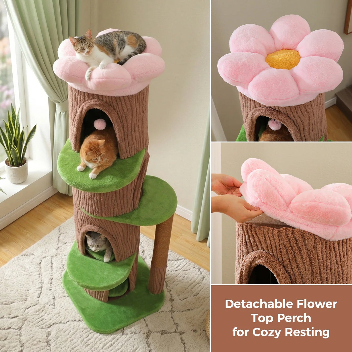 PAWZ Road Cat Tree Tower With Condos And Scratching Post