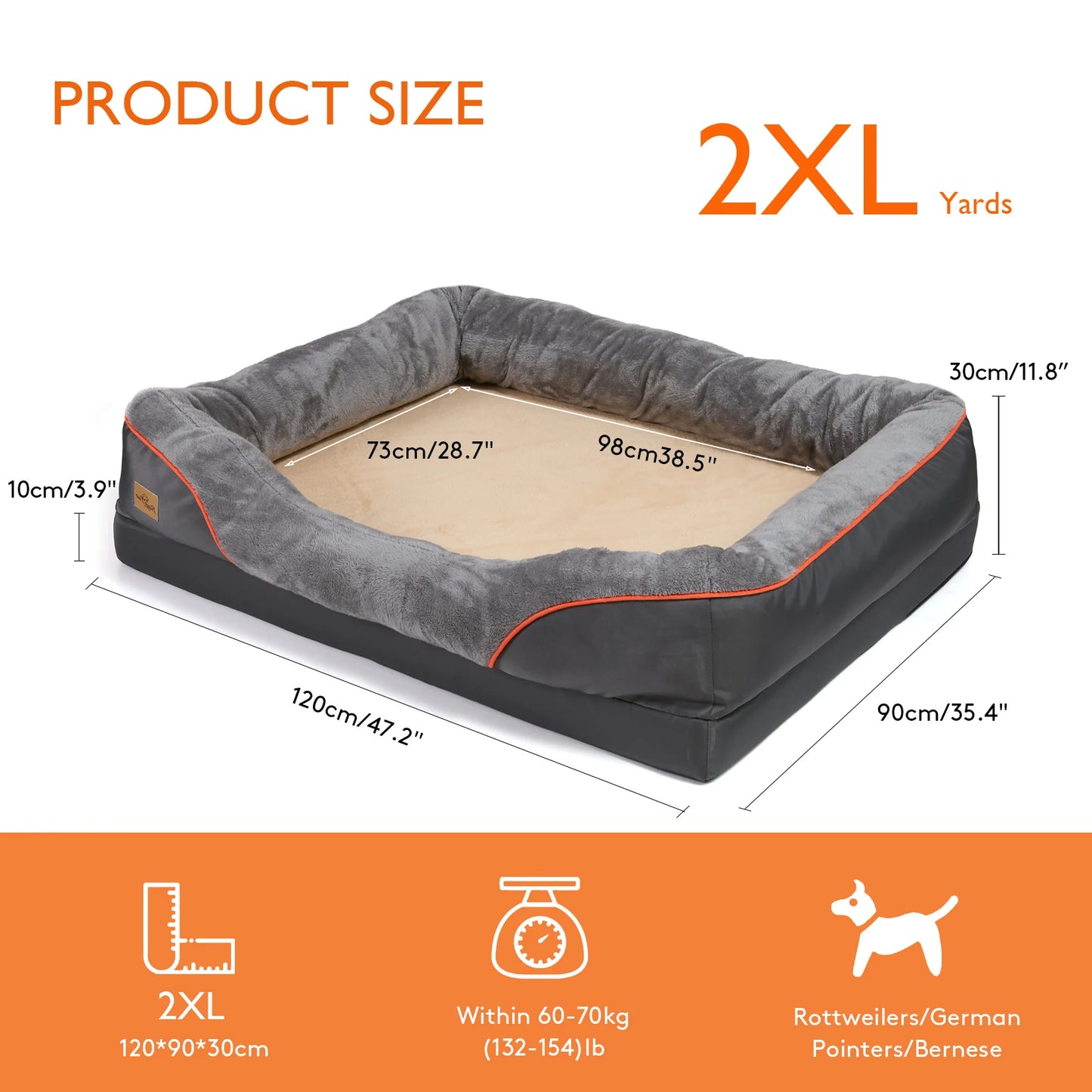 BINGOPAW Anti Allergy Warm Fleece Dog Bed With Removable Waterproof Cover