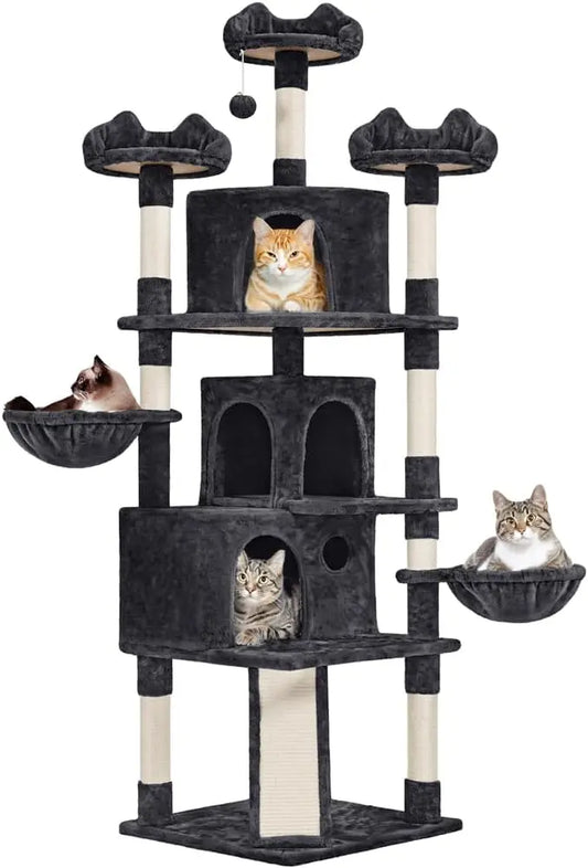 Cat Tree With Condos, Sisal Scratching Posts, Plush Perches
