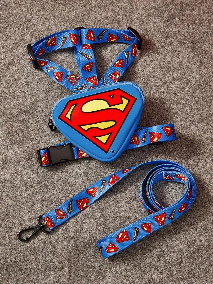 Cartoon Printed Pet Harness Leash Set For Cats And Dogs