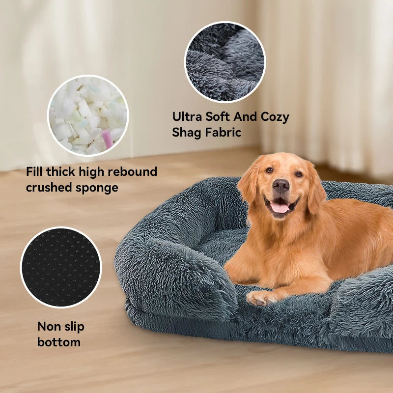 Orthopedic Thickened Dog Bed For Large Dogs With Washable Cover