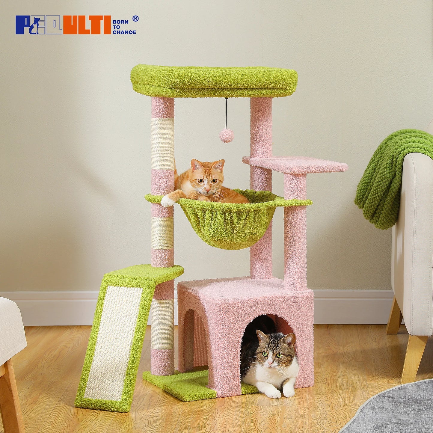 PEQULTICN Small Cat Tree With Natural Sisal Scratching Post