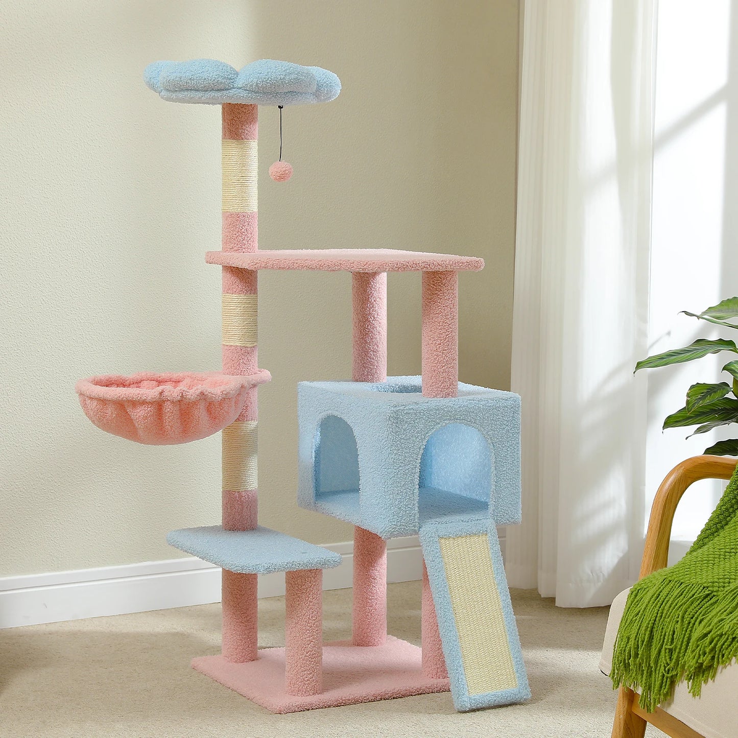 PEQULTICN Flower Cat Tree Multi Level Cat Tower Sisal