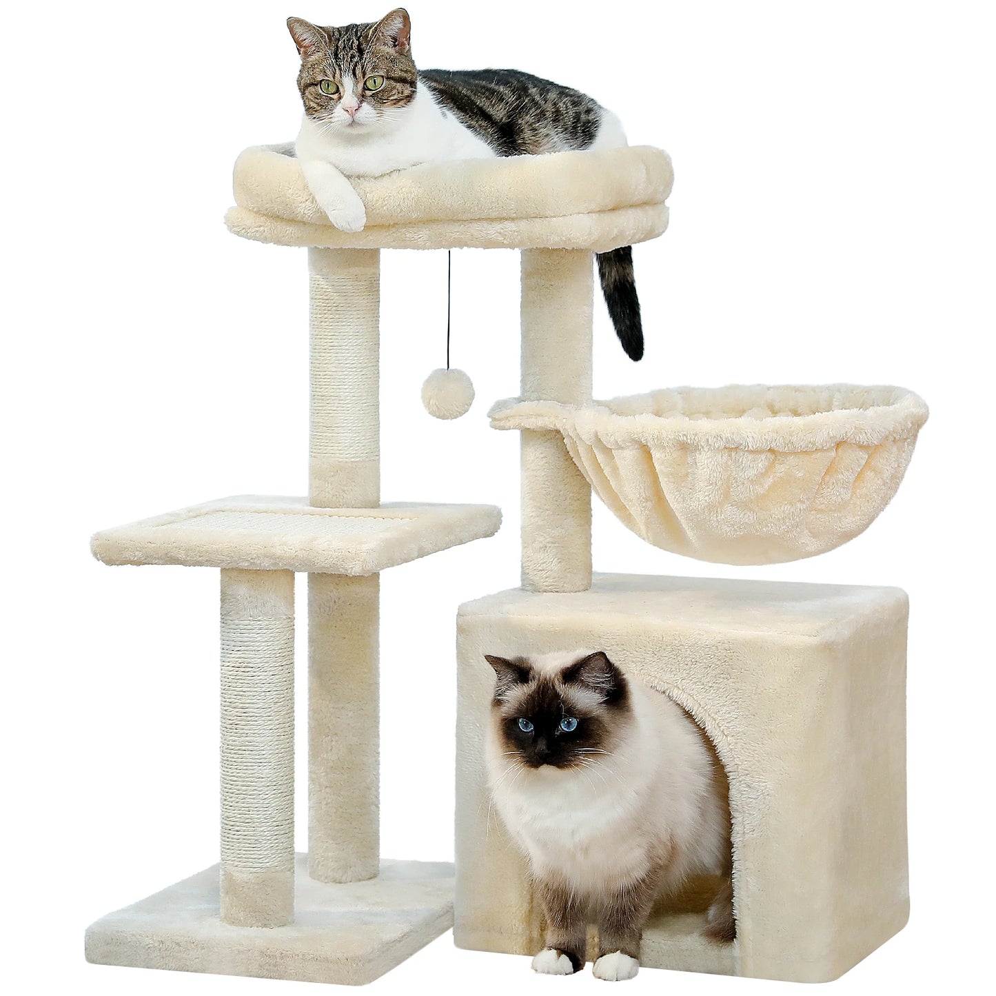 PEQULTICN Small Cat Tree With Natural Sisal Scratching Post