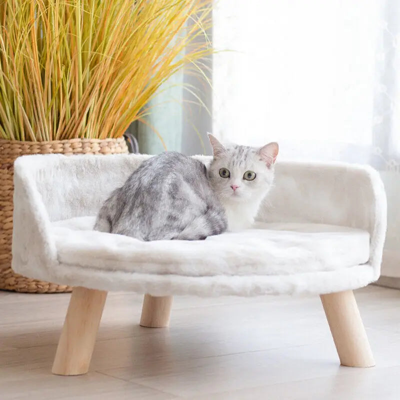 NONECN Luxury Soft Cat Bed Warm Plush Fabric Nesting Chair