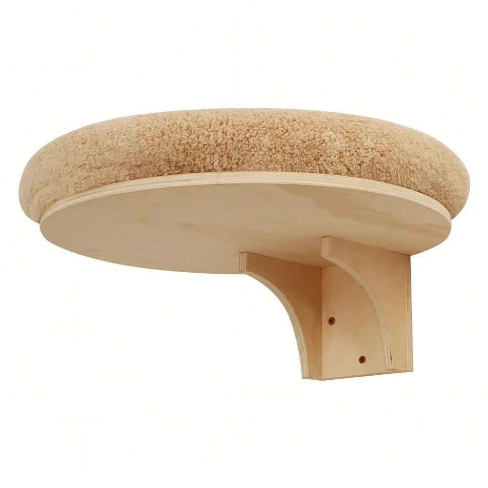PETRAVEL Cat Wall Mount Climbing Ladder With Hammock Scratching Post