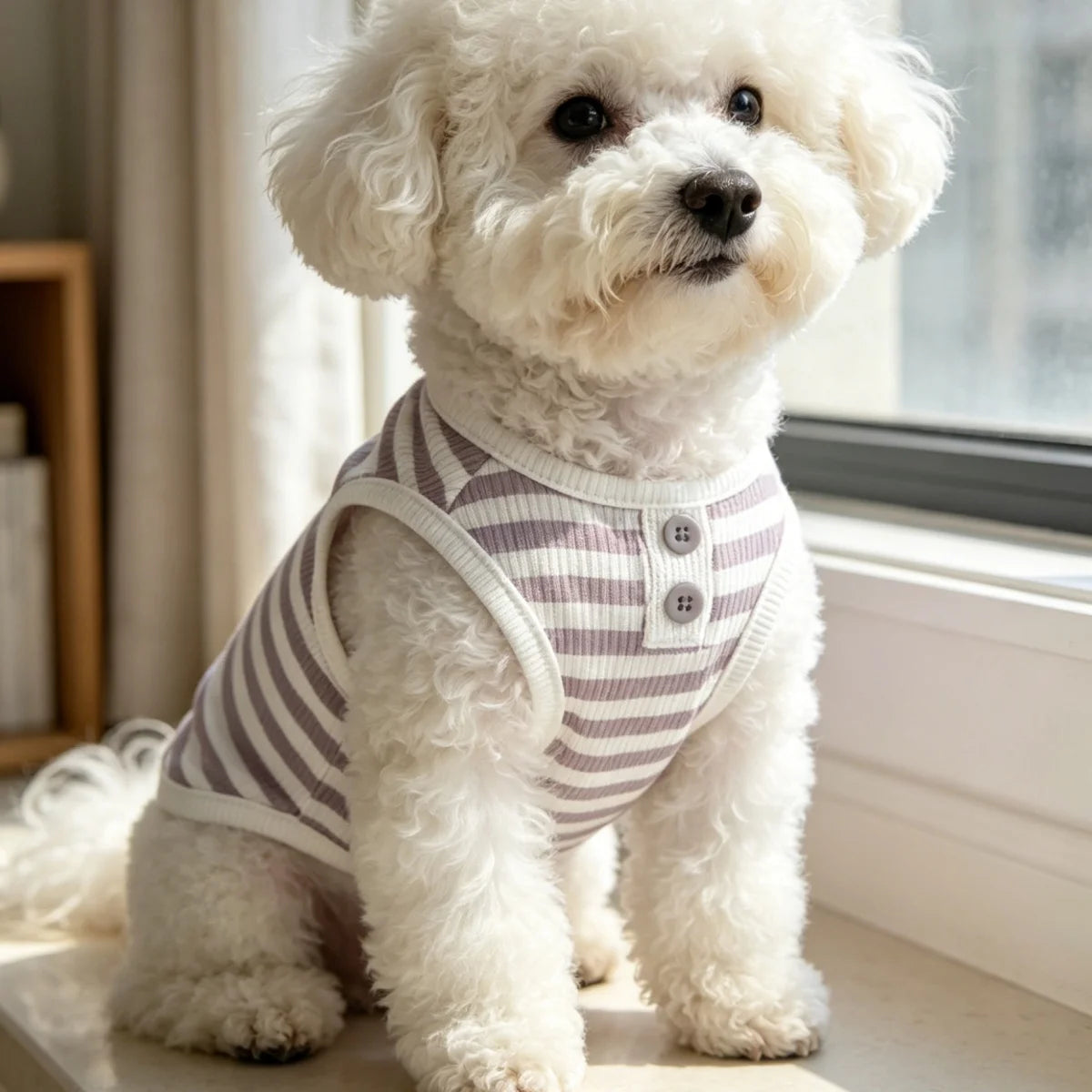Striped Cool Pet Vest Breathable Summer Outfit For Dogs Cats