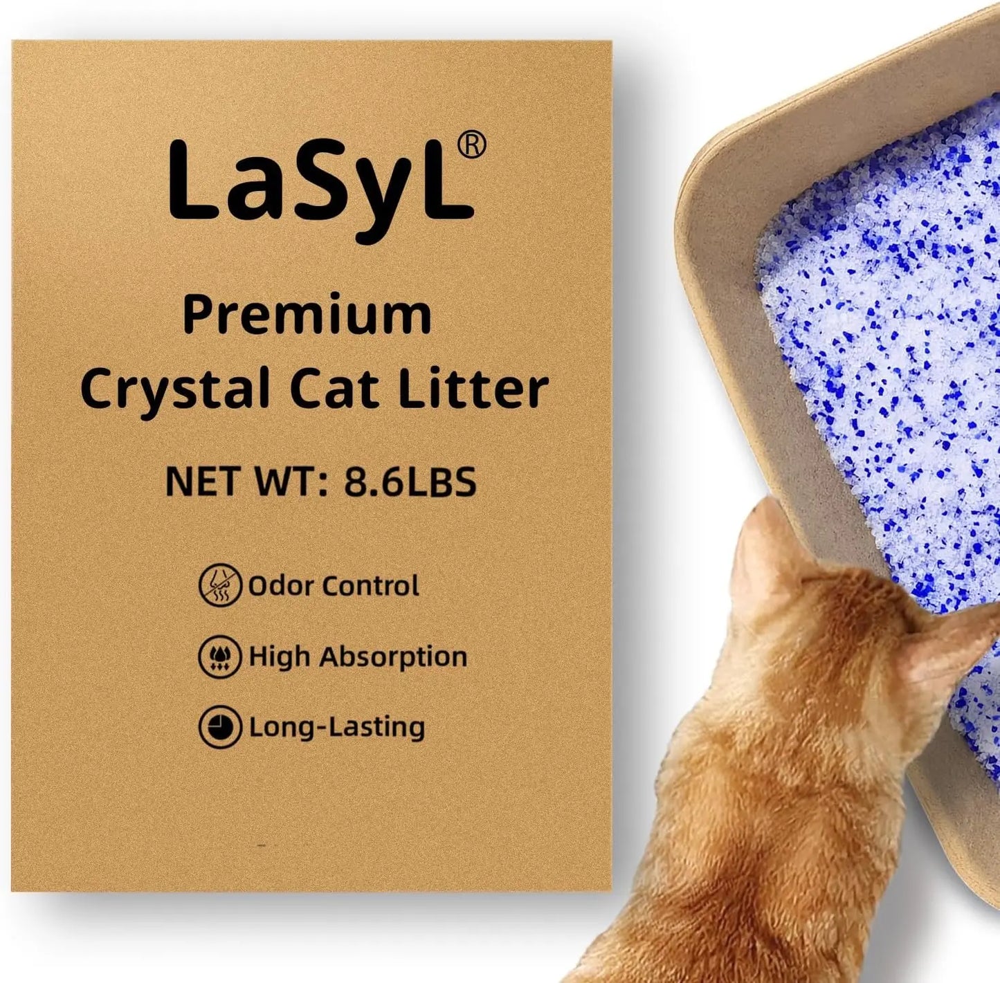 Crystal Cat Litter With Silica Gel Long Lasting Odor Control Safe For Pets