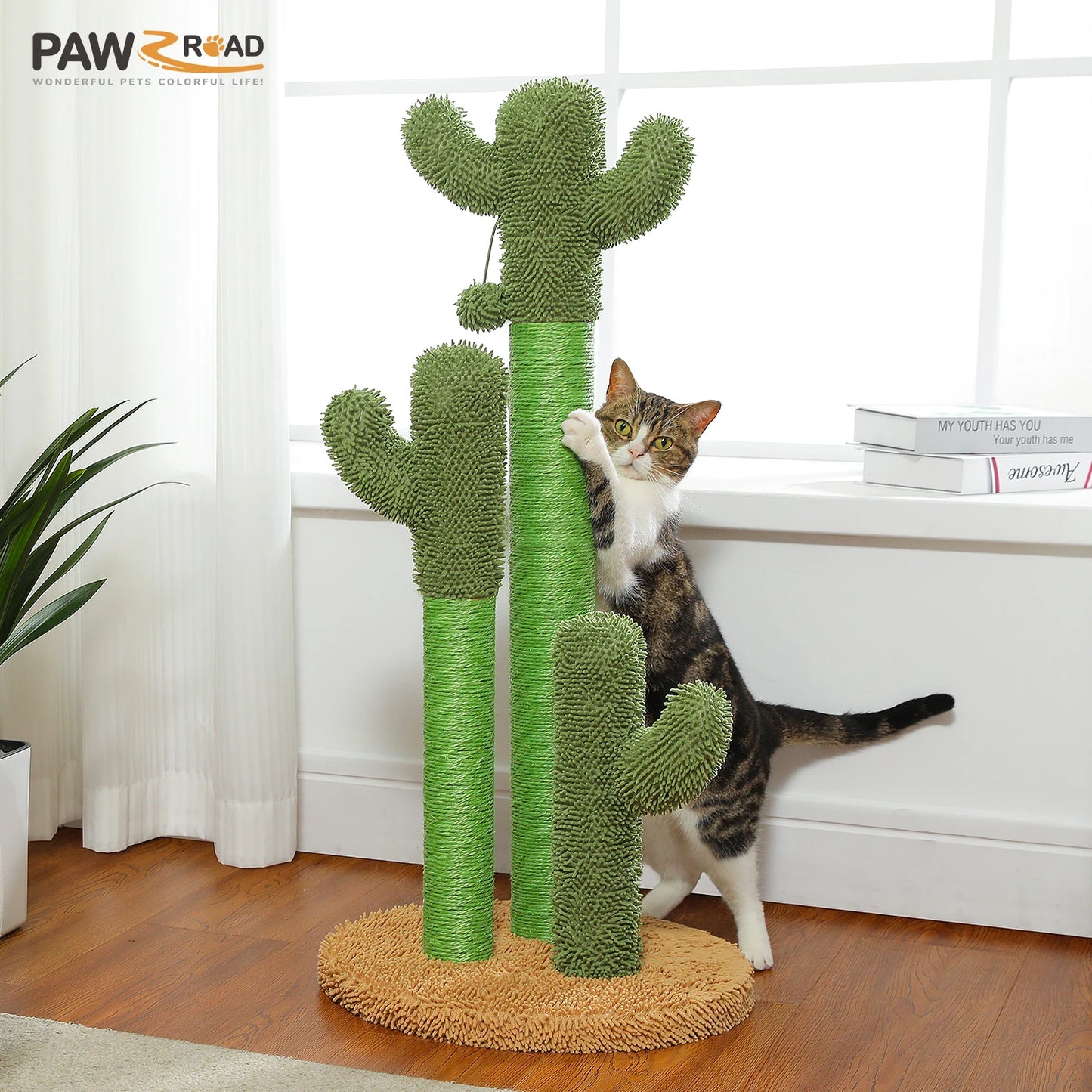 PEQULTICN Cactus Cat Tree With Condo Hammock Ball Scratcher