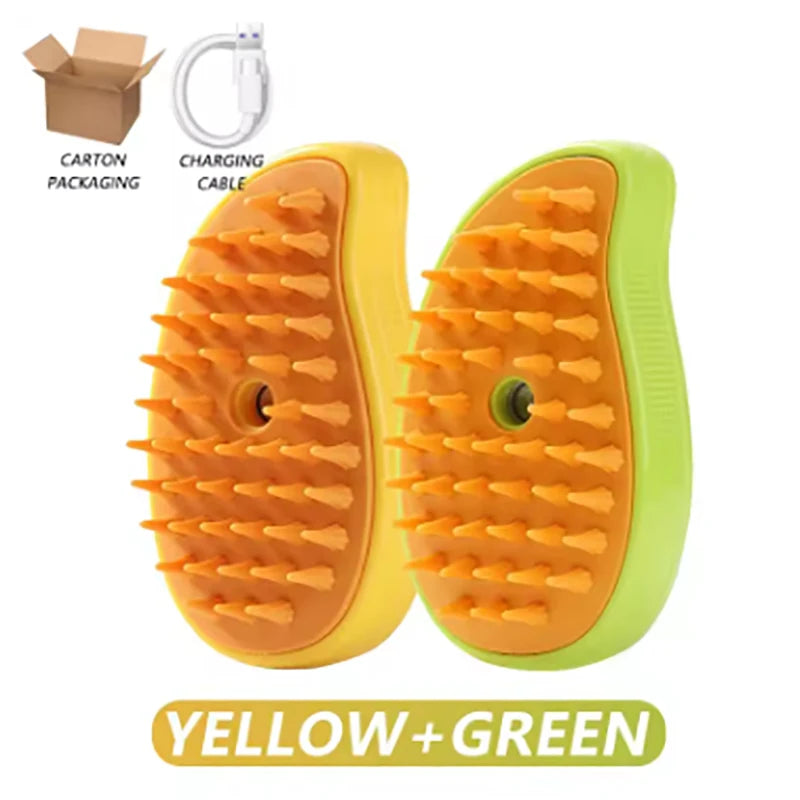 Steam hair removal brush electric spray cat hair brush three in one silicone brush used to massage pets remove floating hairs