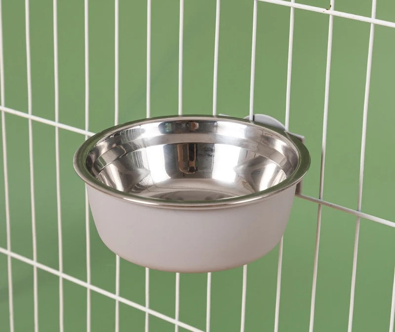 Hanging Automatic Pet Cat Food Feeder with 30oz Bowl and 500ml Water Dispenser Bunny Gravity Feeding Station Waterer Set Feeder