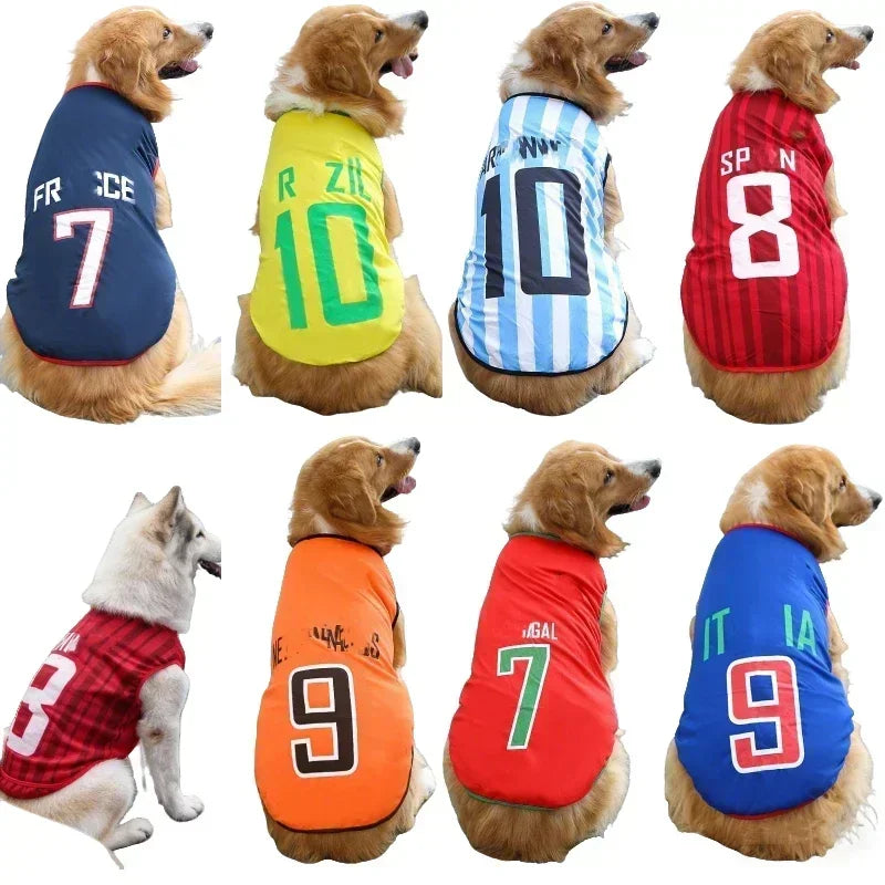 New Hot Cat Clothes Breathable Mesh for Pet World Cup National Team Jersey Football Themed Pet T Shirt Puppy Soft Quick Dry Vest