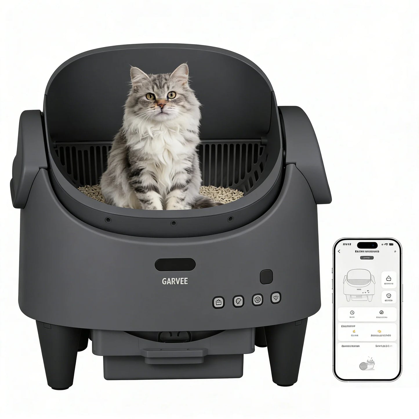 HiMISS Self Cleaning Smart Litter Box App Controlled Odor Free Cat Toilet