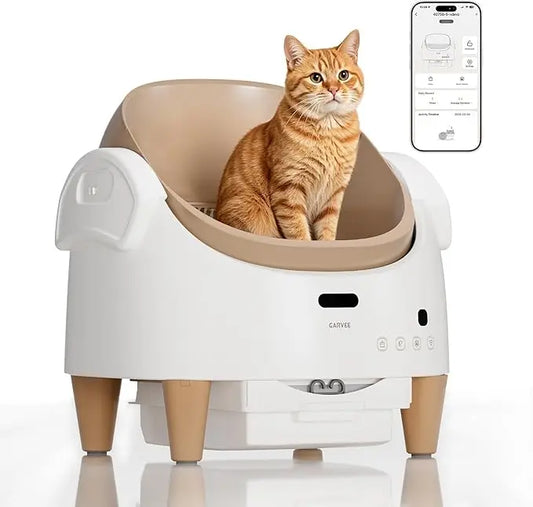 Automatic Cat Litter Box Top-Open Self Cleaning Cat Litter Box with 15-Layer Safety Protection, Smart App Control, Large Capacity Friendly Electric Litter Box