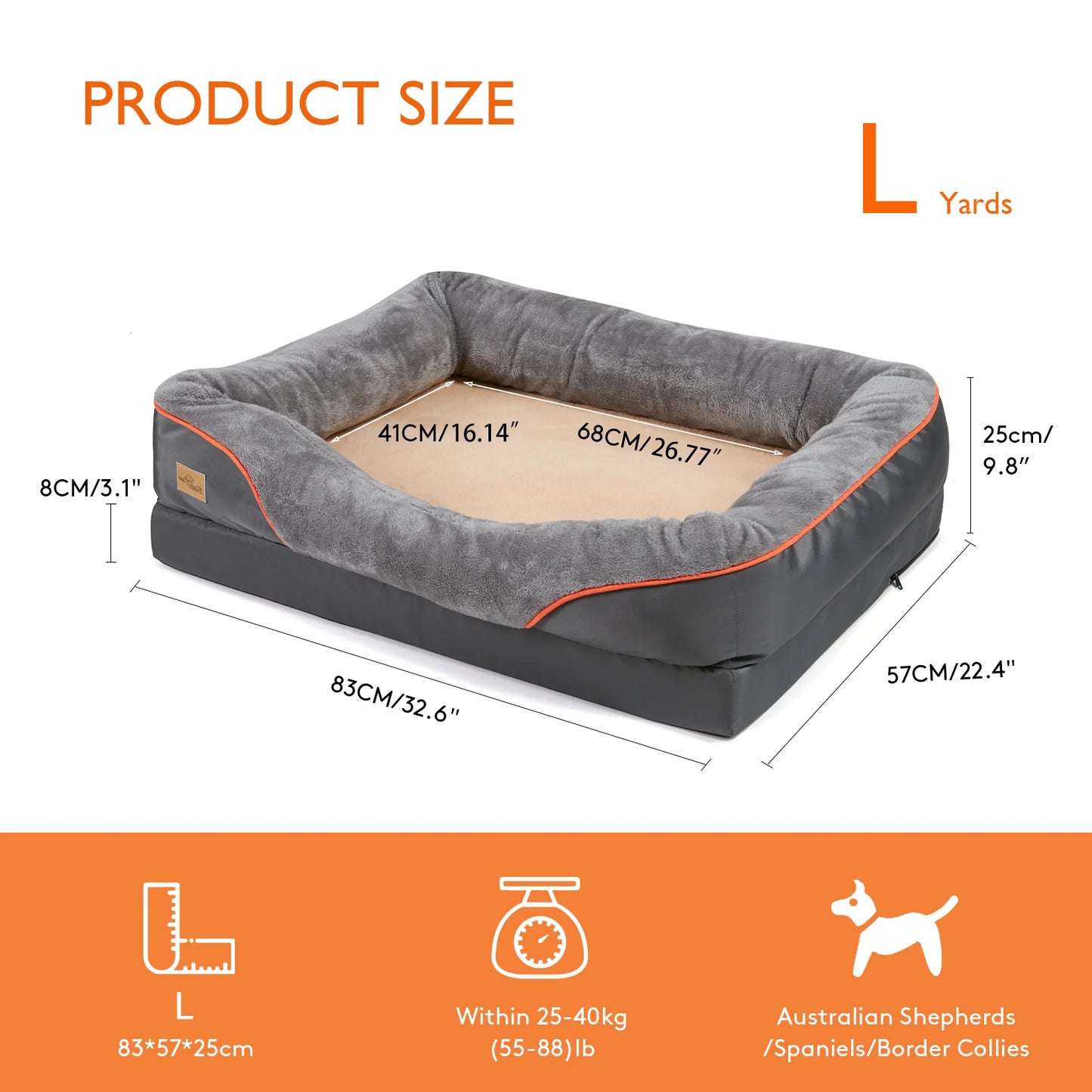 BINGOPAW Anti Allergy Warm Fleece Dog Bed With Removable Waterproof Cover